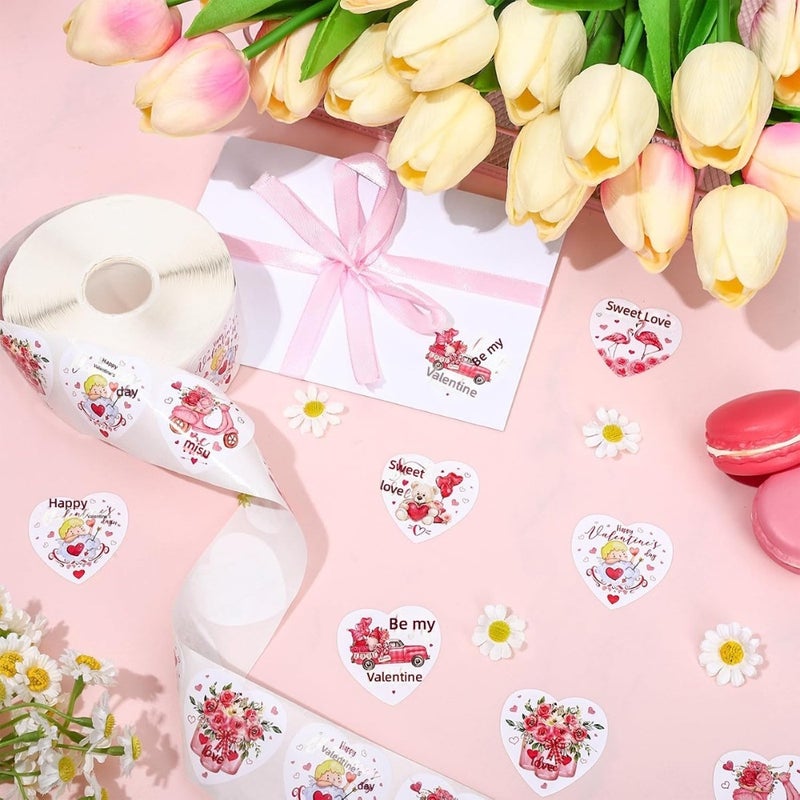 Spot wholesale, rolled Valentine's Day heart-shaped love roses, stickers, gifts, wedding, commercial decoration,  stickers - Image 2
