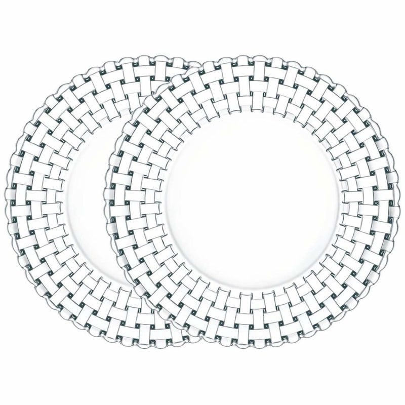 Nachtmann Bossa Nova Large Serveware Plates (Set of 2) - 12.6" Lead-Free Crystal with Woven Design for Tapas, Antipasti, Decorative Table Settings - Dishwasher Safe, Decorative Serveware for Gifting - Image 5