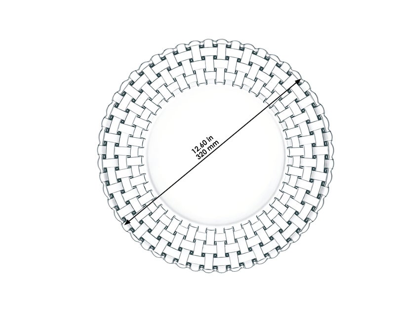 Nachtmann Bossa Nova Large Serveware Plates (Set of 2) - 12.6" Lead-Free Crystal with Woven Design for Tapas, Antipasti, Decorative Table Settings - Dishwasher Safe, Decorative Serveware for Gifting - Image 3