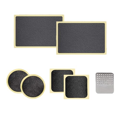 Mobi Lock 6Pcs Self-Adhesive Bicycle Tire Inner Tube Patch Repair Kit - Glueless Bike Tube Patches in Round, Square, and Rectangle Shape with Metal Rasp - by Mobi Lock - Image 1