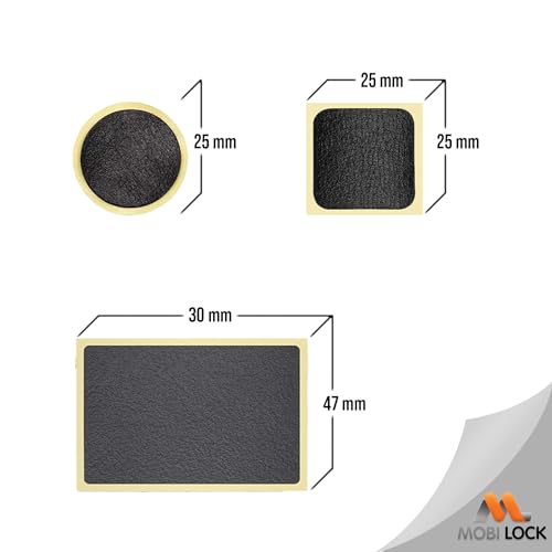 Mobi Lock 6Pcs Self-Adhesive Bicycle Tire Inner Tube Patch Repair Kit - Glueless Bike Tube Patches in Round, Square, and Rectangle Shape with Metal Rasp - by Mobi Lock - Image 3