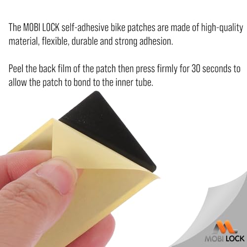 Mobi Lock 6Pcs Self-Adhesive Bicycle Tire Inner Tube Patch Repair Kit - Glueless Bike Tube Patches in Round, Square, and Rectangle Shape with Metal Rasp - by Mobi Lock - Image 5