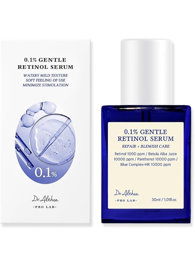 دي آر.ألثيا Dr.Althea 0.1 Gentle Retinol Serum - Korean skincare, 1.01fl.oz, Reduce Wrinkles, Fine Lines, & Signs of Aging, Gentle Skincare for Day & Night