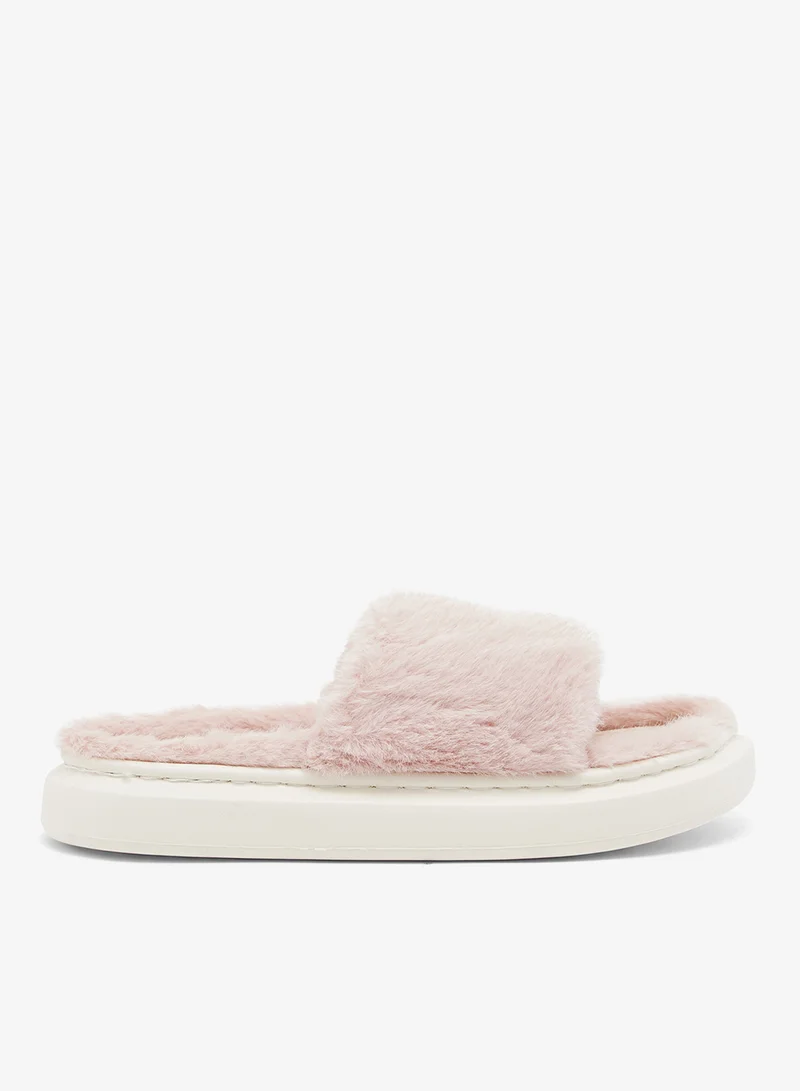 Fur Platform Bedroom Slippers