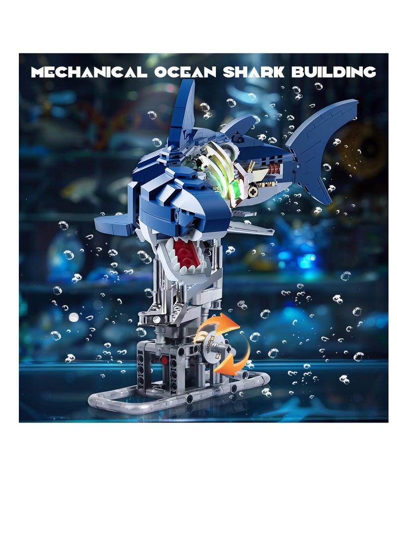 Excefore Shark Sea Creatures Building Set, 687 Ideas Pieces Marine Animal Building Blocks Toys with Display Stand and Light, STEM Toys for Kids, Adults, Crossing Ocean Lovers  - Image 5