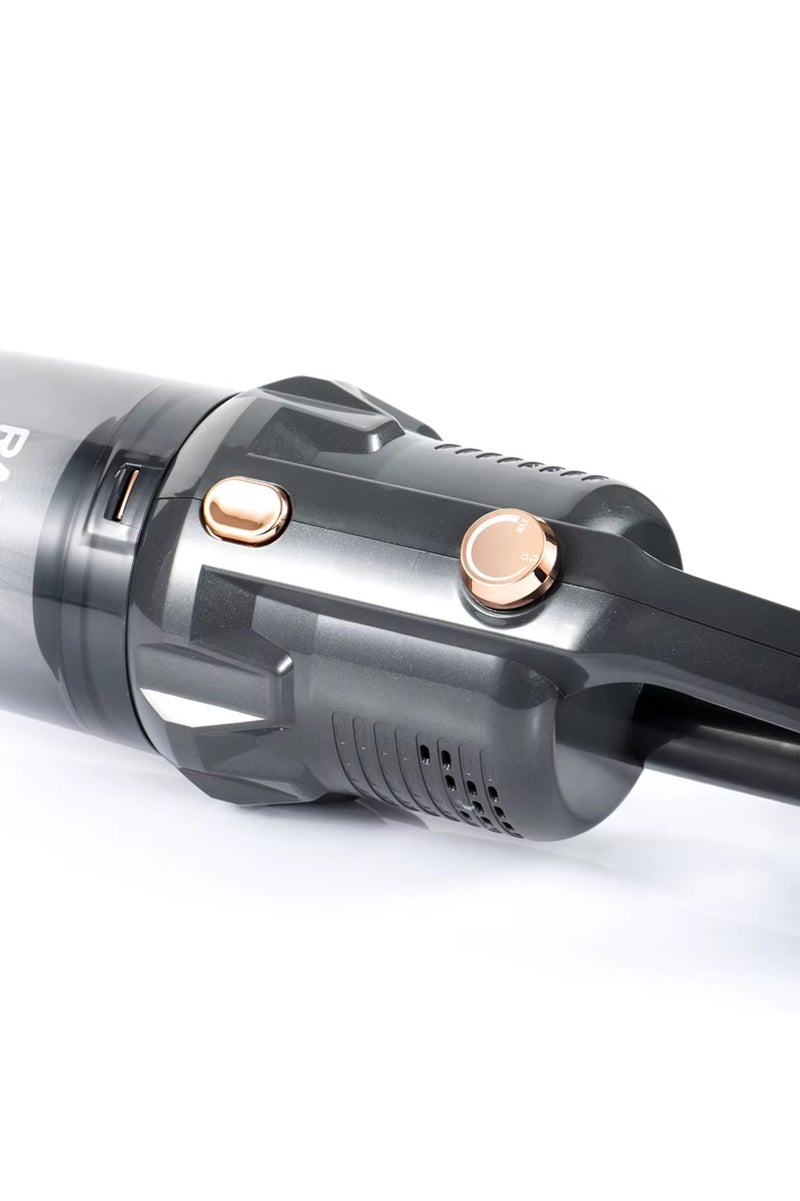 آر إيه أف مكنسة كهربائية لاسلكية R.8763، مكنسة كهربائية خفيفة الوزن بقوة 600 وات مع شفط قوي، وكأس غبار سعة 0.8 لتر، ومزيل للعث ومكنسة كهربائية للسيارة، مكنسة كهربائية محمولة 2 في 1 مع فلتر HEPA - Image 3