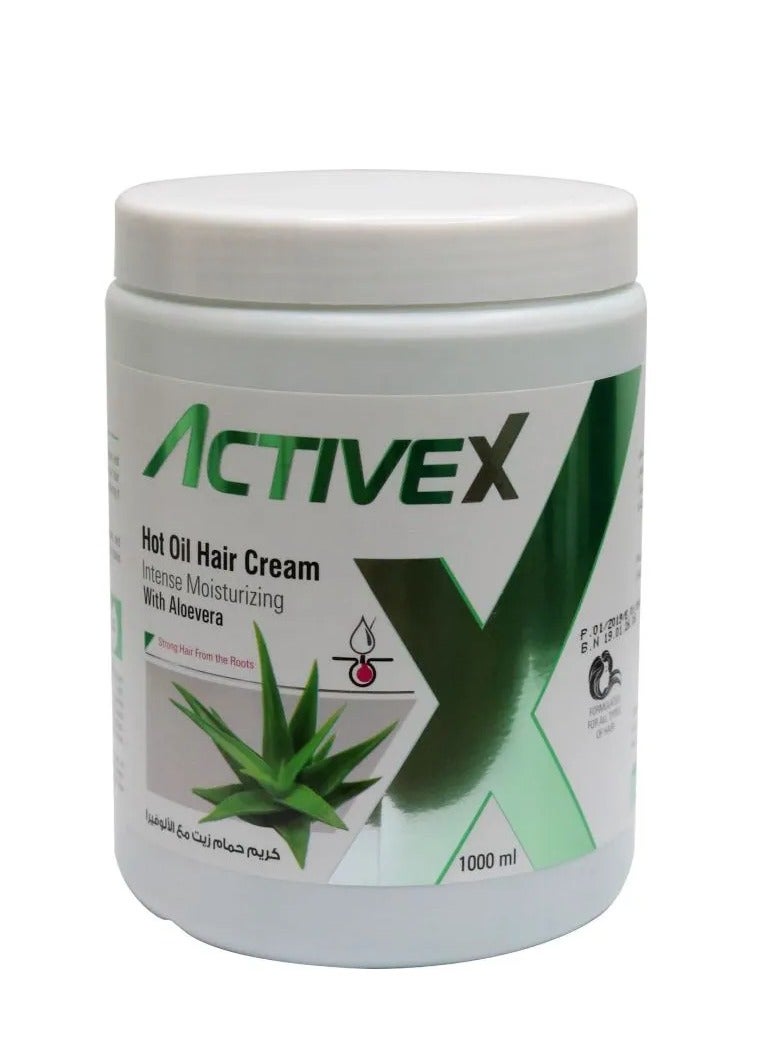 ActiveX Hot Oil Hair Cream 1000 Ml - Aloe Vera (New) | Hydrating and Nourishing