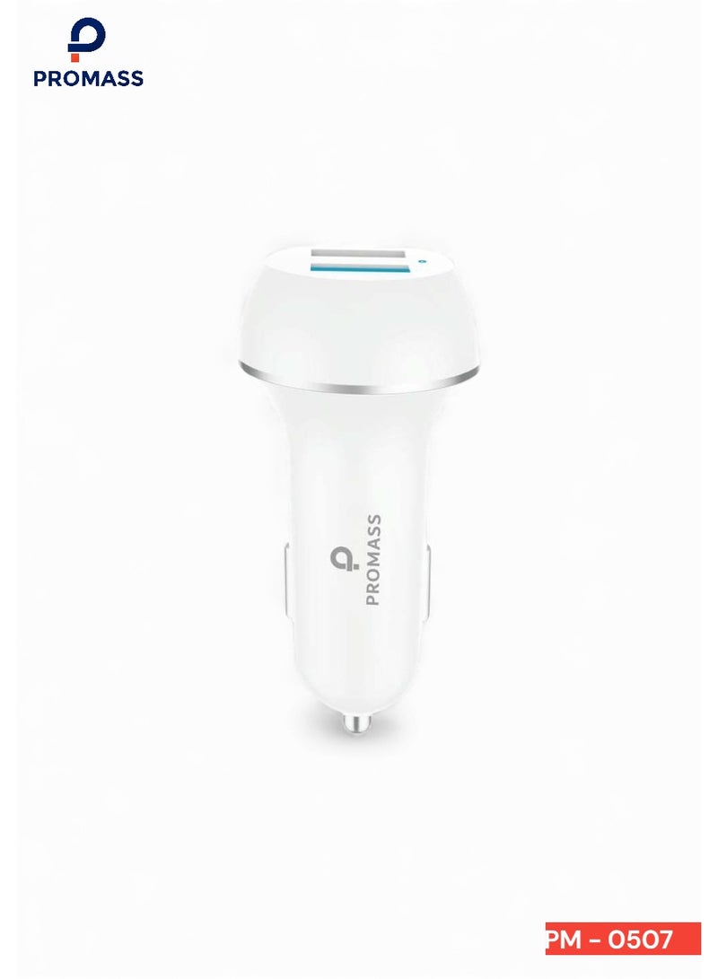 بروماس شاحن سيارة بتقنية USB متوافق مع أجهزة يو إس بي-إيه بمنفذين - Image 1