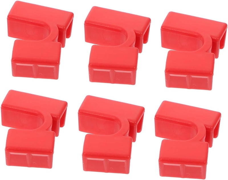 Red Plastic Chopstick Training Covers 6pcs Non Slip Holders for Beginners Learning - Image 1