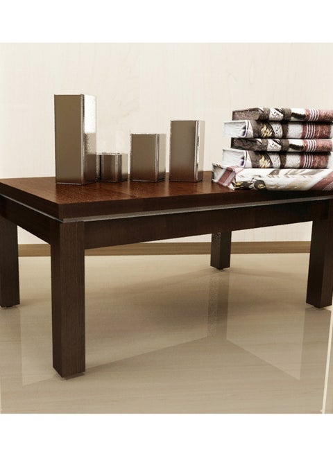 طاولة قهوة من خشب MDF بني غامق مع إطار فضي 98Lx58Wx40H.