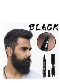 EELHOE Beard Pencil Filler For Men, Natural Beard Pen, Waterproof & Long Lasting Natural Makeup Beard Pen For Moustache & Eyebrows(BLACK)  - Image 3