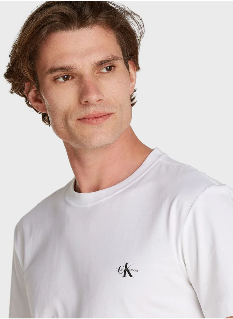 Calvin Klein Jeans 2 Pack Logo Crew Neck T-Shirt