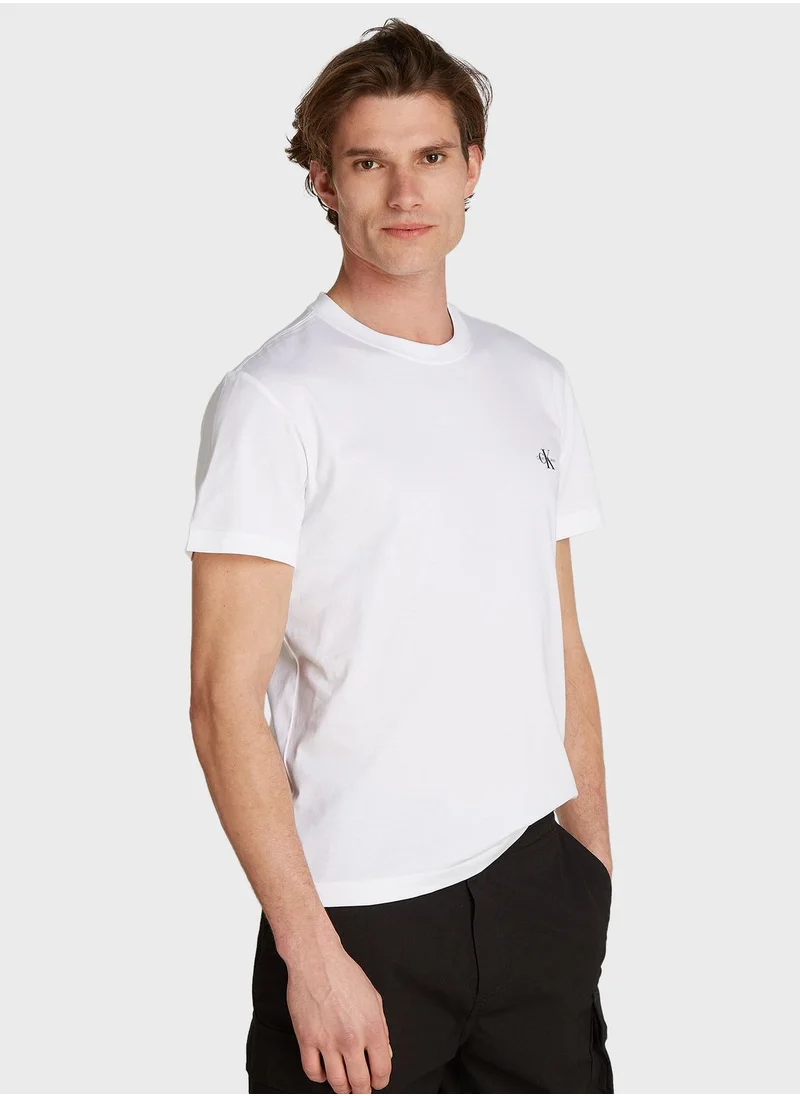 Calvin Klein Jeans 2 Pack Logo Crew Neck T-Shirt