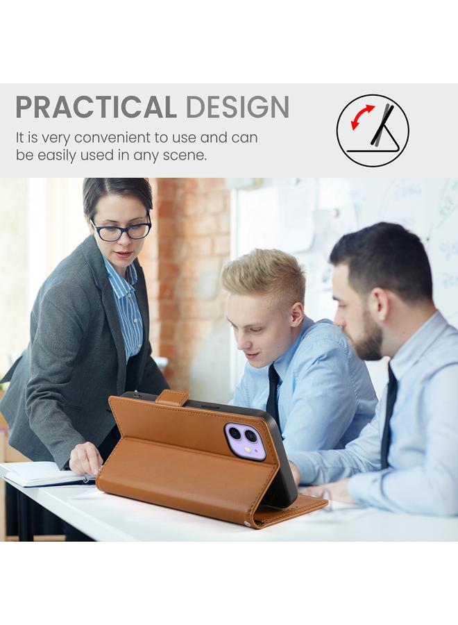 Zaboon Case For iPhone 12 / 12 Pro Side Buckle Magnetic Frosted Leather Phone Case - Image 5