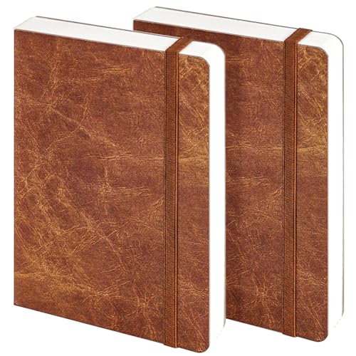 Funto Watercolor Journal 75x5 2 Packs 44 Pages Each ColdPressed 100 Cotton Pearlescent PU Leather Brown Cover Art Supplies for Mixed Media - Image 1