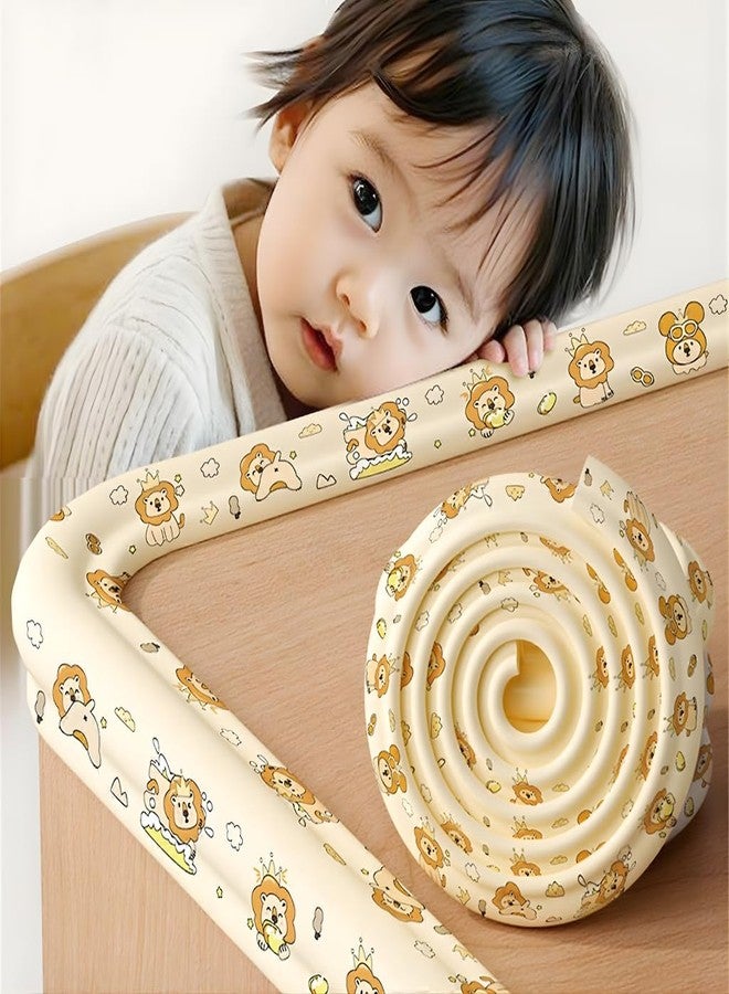 Agabani Cloud Style Anti-Collision Edge Guard Strip Baby Safety Corner Protector Roll Self-Adhesive Furniture Edge Bumper Flexible Shockproof Table Corner Guard for Kids Cartoon Lion Design (Cream) - Image 3