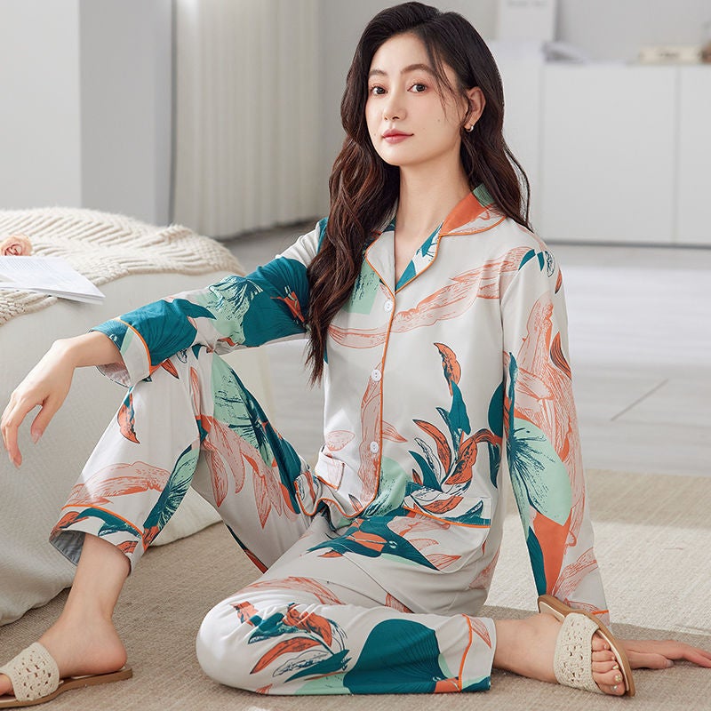 Pajamas for Women, Spring & Fall Long-Sleeved New Style, Plus Size, Sweet, Loose and Slim, Autumn and Winter Wearable Home Wear Set - Image 4