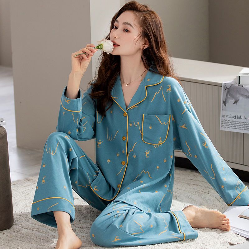 Pajamas for Women, Spring & Fall Long-Sleeved New Style, Plus Size, Sweet, Loose and Slim, Autumn and Winter Wearable Home Wear Set - Image 2