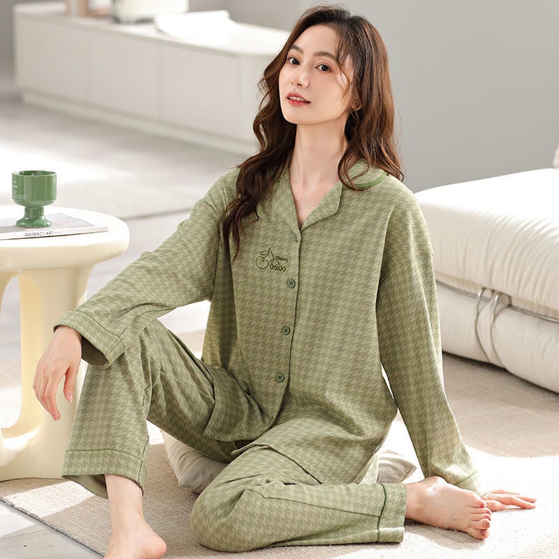 Pajamas for Women, Spring & Fall Long-Sleeved New Style, Plus Size, Sweet, Loose and Slim, Autumn and Winter Wearable Home Wear Set - Image 1
