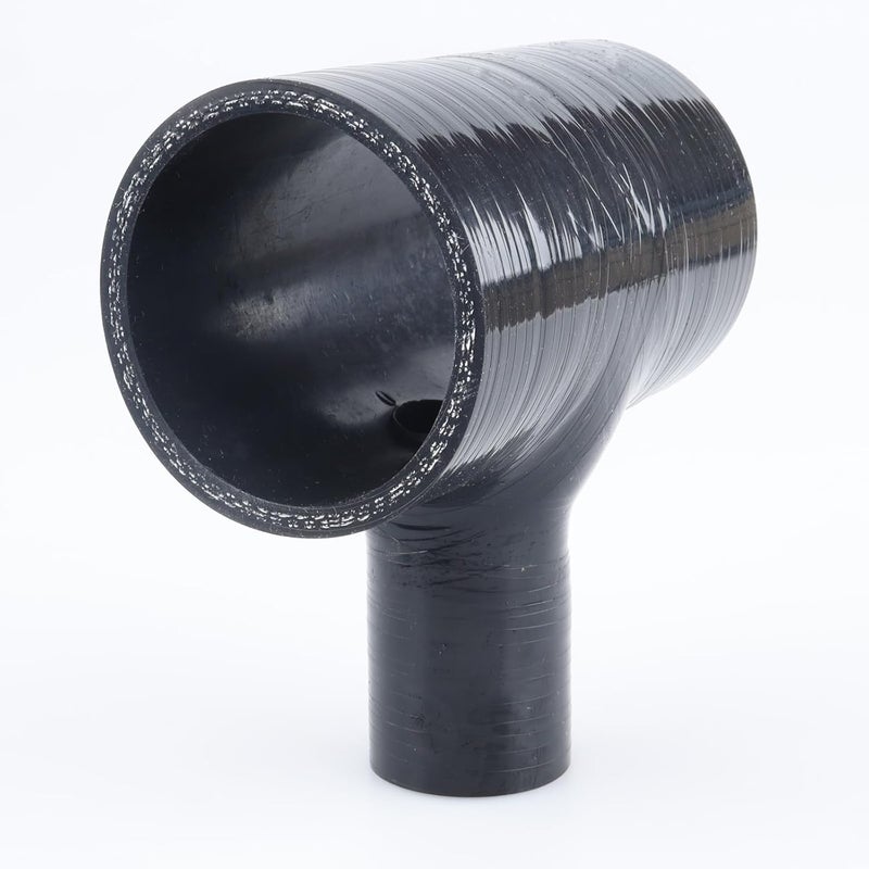 AC PERFORMANCE ID 2.25" (57mm), Spout ID 1" (25mm), T-Piece 3 Way BOV Coupler,Full Length 3.9"(100mm),Branch Length 1.96"(50mm), Automotive Pure Silicone Hose, Black - Image 2