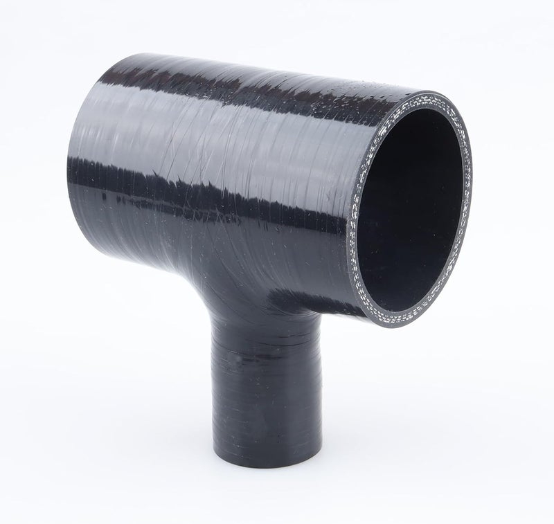 AC PERFORMANCE ID 2.25" (57mm), Spout ID 1" (25mm), T-Piece 3 Way BOV Coupler,Full Length 3.9"(100mm),Branch Length 1.96"(50mm), Automotive Pure Silicone Hose, Black - Image 4