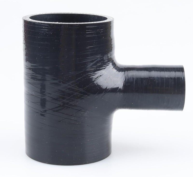 AC PERFORMANCE ID 2.25" (57mm), Spout ID 1" (25mm), T-Piece 3 Way BOV Coupler,Full Length 3.9"(100mm),Branch Length 1.96"(50mm), Automotive Pure Silicone Hose, Black - Image 5
