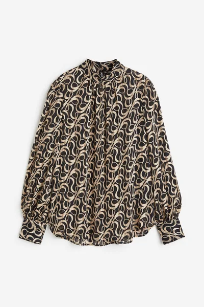 H&M Puff Sleeve Printed Top