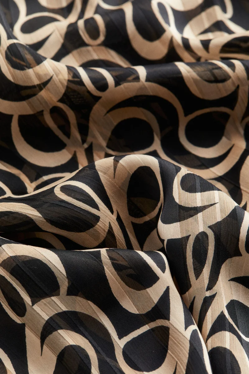 H&M Puff Sleeve Printed Top