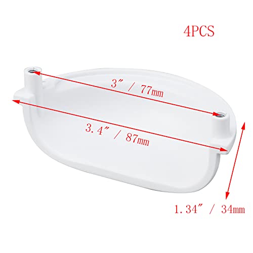 Pastlla 4pcs 3" (77mm) Hole Center White Decorative Cabinet Cup & Drawer Pull Handles - Vintage Zinc Alloy - Image 2