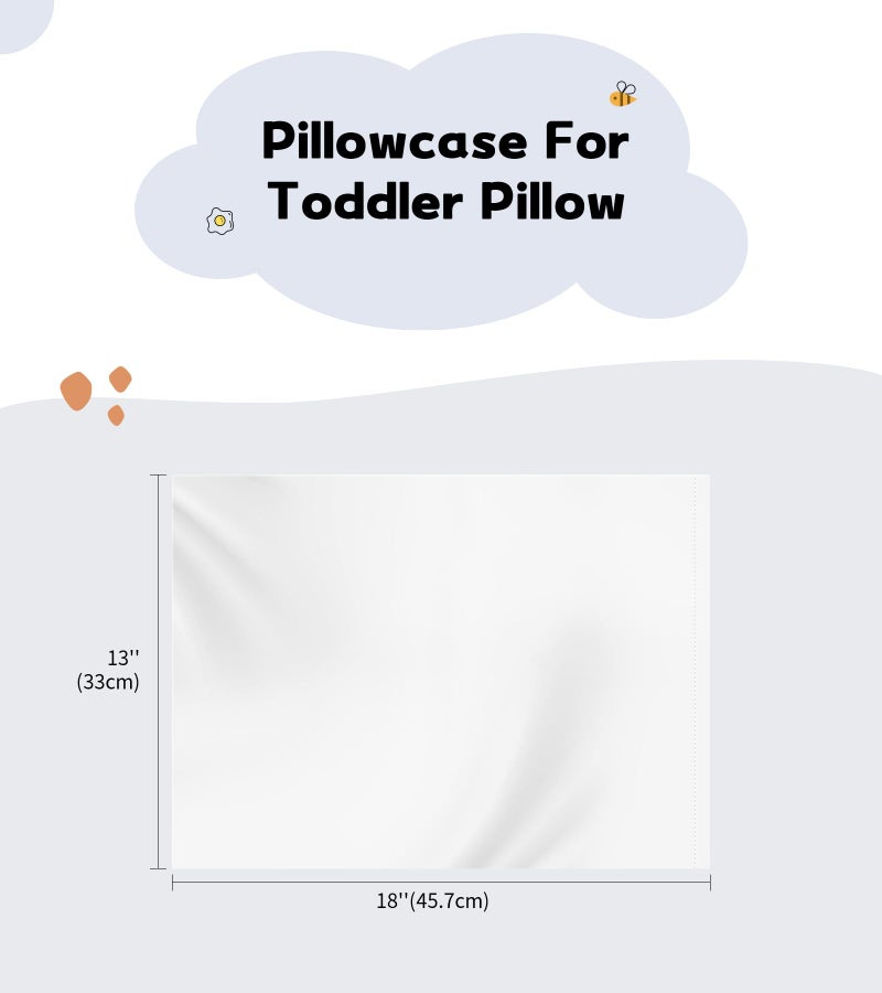 DEEPDREAM Deep Dream 100% Cotton Toddler Pillowcases Set of 2, 13x18 Inches Fits Baby Pillow Sized 12x16, 13x18, 600 Thread Count Cotton Small Travel Kids Pillow Case Covers with Envelope Closure, White - Image 2