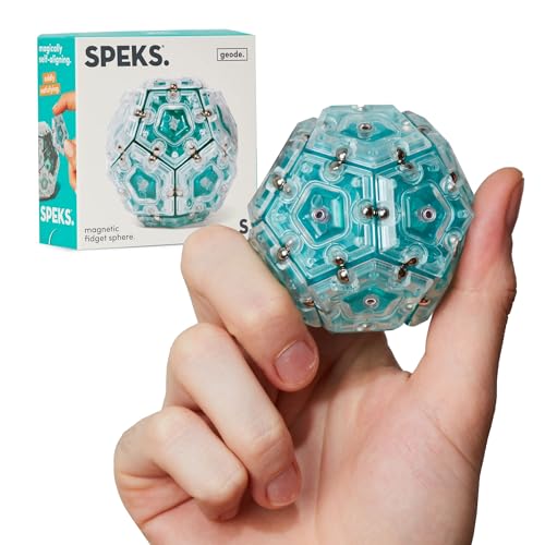Speks Geode Magnetic Fidget Toy Sensory Desk Toy for Adults Teens 14 Stress Relief Gift Easter Basket Stuffer Sphere Aqua - Image 1