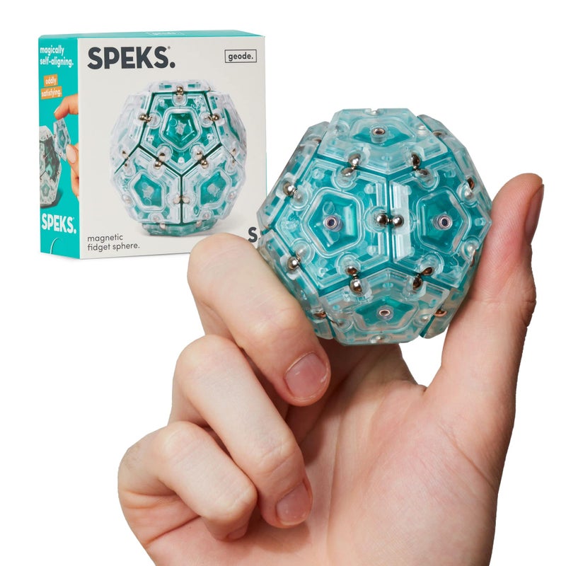 Speks Geode Magnetic Fidget Toy Sensory Desk Toy for Adults Teens 14 Stress Relief Gift Easter Basket Stuffer Sphere Aqua - Image 3