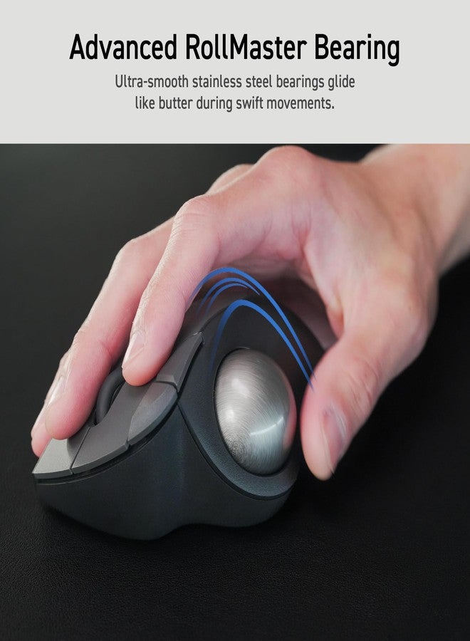 ELECOM Ergonomic Comfort Design Trackball IST Wireless 2.4GHz Connect, Super-Smooth Tracking with Roller Ball Bearing, 36mm Ball, Thumb Control, Compatible for Windows, PC, and Mac White (M-IT11DRWH) - Image 2