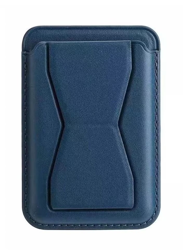 ELTRAZONE Mag Safe Leather Bracket Clip Stand Card Holder for iPhone | 3-in-1 Magnetic Wallet with Kickstand & Grip | Ultra-Slim PU Leather MagSafe Card Sleeve | Secure Magnetic Attachment | Hands-Free Phone Stand for Video Calls & Streaming - Image 1