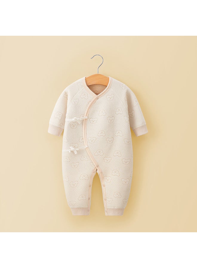 Baby Clothes Cotton-padded Jumpsuit Class A Newborn Jumpsuit Autumn And Winter Long-sleeved Thickened Pure Cotton Butterfly Jacket