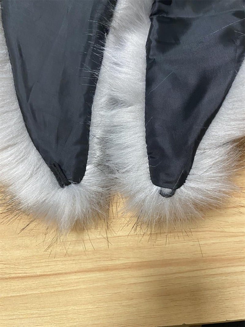 LDFWAY Long Men Women Faux Fur Collar Winter Warm Wrap Stole Scarf Shawl Shrug - Image 4