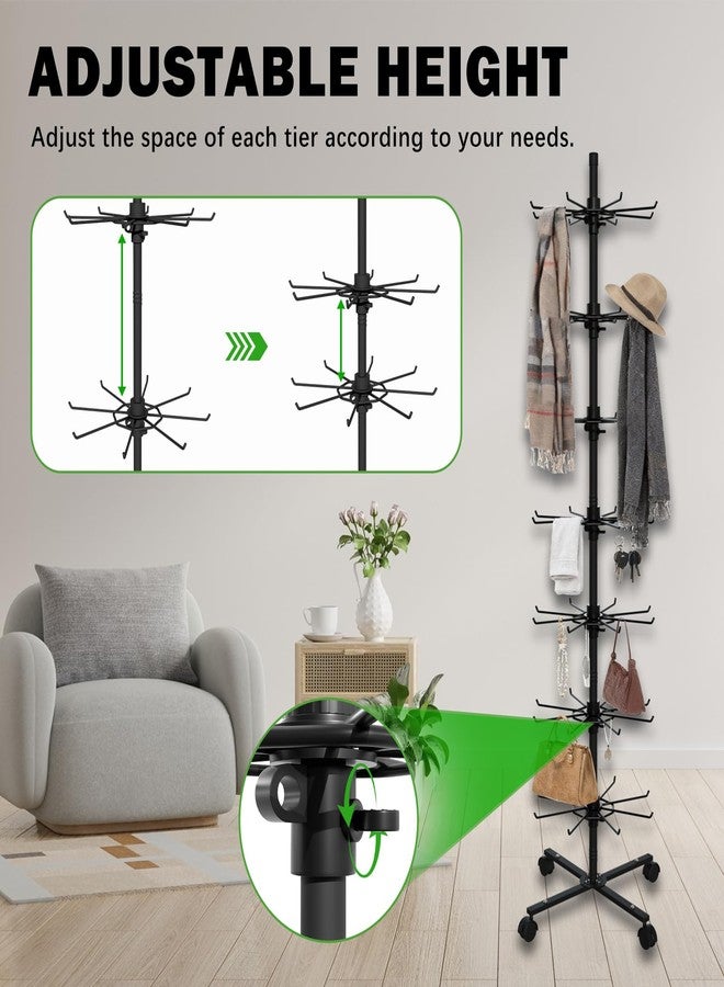 Qufiona Retail Display Stand, 7 Tier Rotating Display Stand for Vendor Events Spinning Display Stands Rack for Craft Shows, Jewelry, Keychain, Earring, Ornament - Image 3