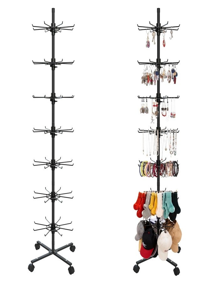 Qufiona Retail Display Stand, 7 Tier Rotating Display Stand for Vendor Events Spinning Display Stands Rack for Craft Shows, Jewelry, Keychain, Earring, Ornament - Image 1