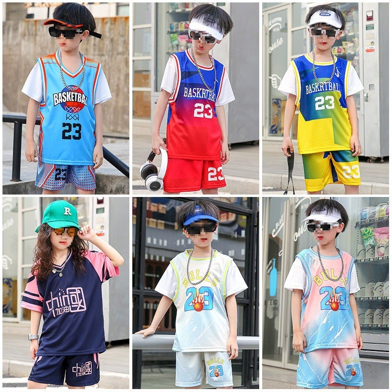 Children'S Basketball Uniforms Boys And Girls Printed Kindergarten Primary School Students No. 24 Jersey Light Board Performance Jersey Trade - Image 4