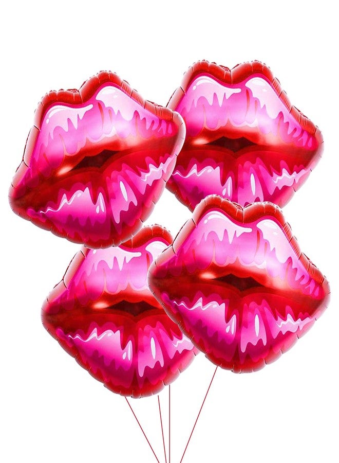 Oarkive 4pcs Lip Balloons Kiss Balloons Valentines Foil Balloons Gals Balloons Valentines Day Balloon Set Lip Prop Vday Balloons for Lip Decorations Galentines Party Valentines Day Decorations Girls Night - Image 1
