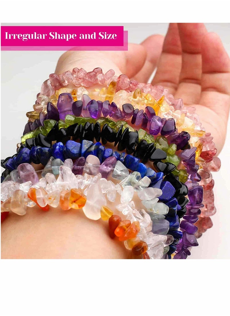 KASTWAVE Crystal Chips and Gemstones Beads for Jewelry Making, KASTWAVE 24 Colors Gemstones Chips Jewelry Bracelet Beads for Jewelry Making  - Image 5