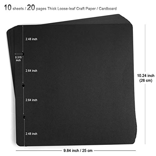 ADVcer 10 Sheets Double Sided 9.84 x 10.24 inch Refill Pages - Acid Free Thick Additional Craft Paper Cardboard for All Series ADVcer 10x10 Three-Ring Loose-Leaf Binder Photo Album Scrapbook (Black) - Image 2