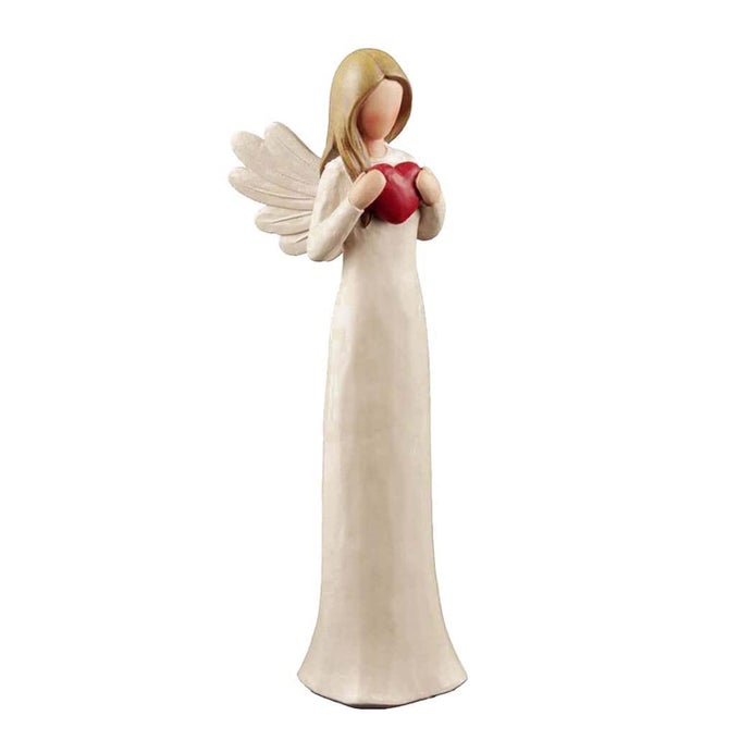 RESIN ANGEL FIGURINE CREAM ANGEL STATUES HOLDING HEART HAND PAINTED FOR HOME DECORATION BEST GIFTS FOR YOUR MOTHER SISTER 748 H