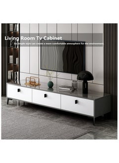 HXDream Tv Table,TV Table Stand With Three Cabinet Doors 120 X 30 X 40 CM,For Living Room, Reception Room  - Image 2