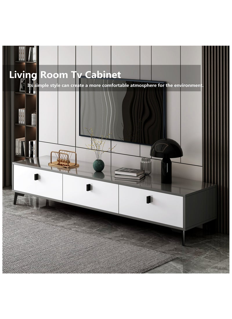HXDream Tv Table,TV Table Stand With Three Cabinet Doors 120 X 30 X 40 CM,For Living Room, Reception Room  - Image 2