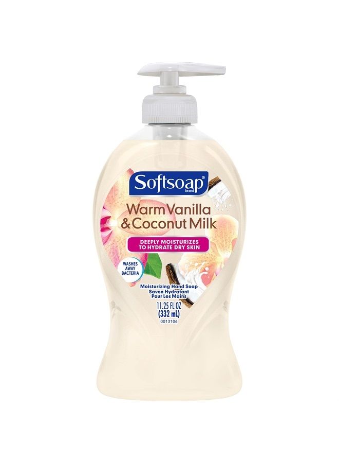 Softsoap Deeply Moisturizing Liquid Hand Soap Pump Warm Coconut Milk, Vanilla, 11.25 Fl Oz - Image 1