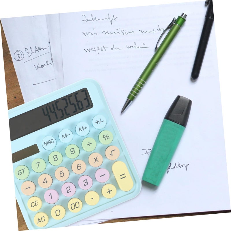 Sky Blue Mechanical Keyboard Calculator for Students and Office Workers Vibrant Colors - Image 4