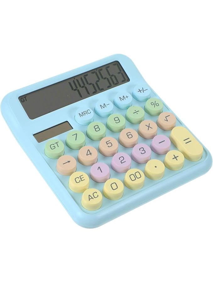 Sky Blue Mechanical Keyboard Calculator for Students and Office Workers Vibrant Colors - Image 1