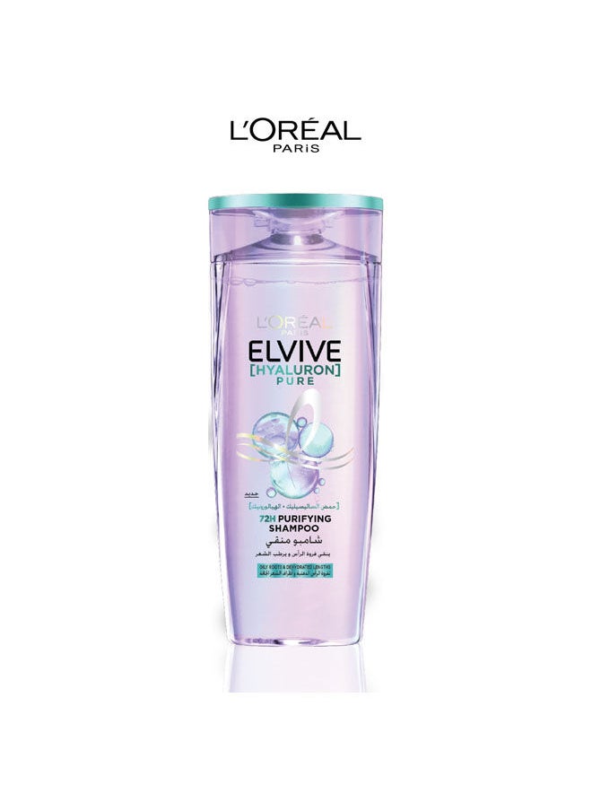 L'OREAL PARIS - Elvive Hyaluron Pure Purifying Shampoo for Oily Hair 400ML - Image 1