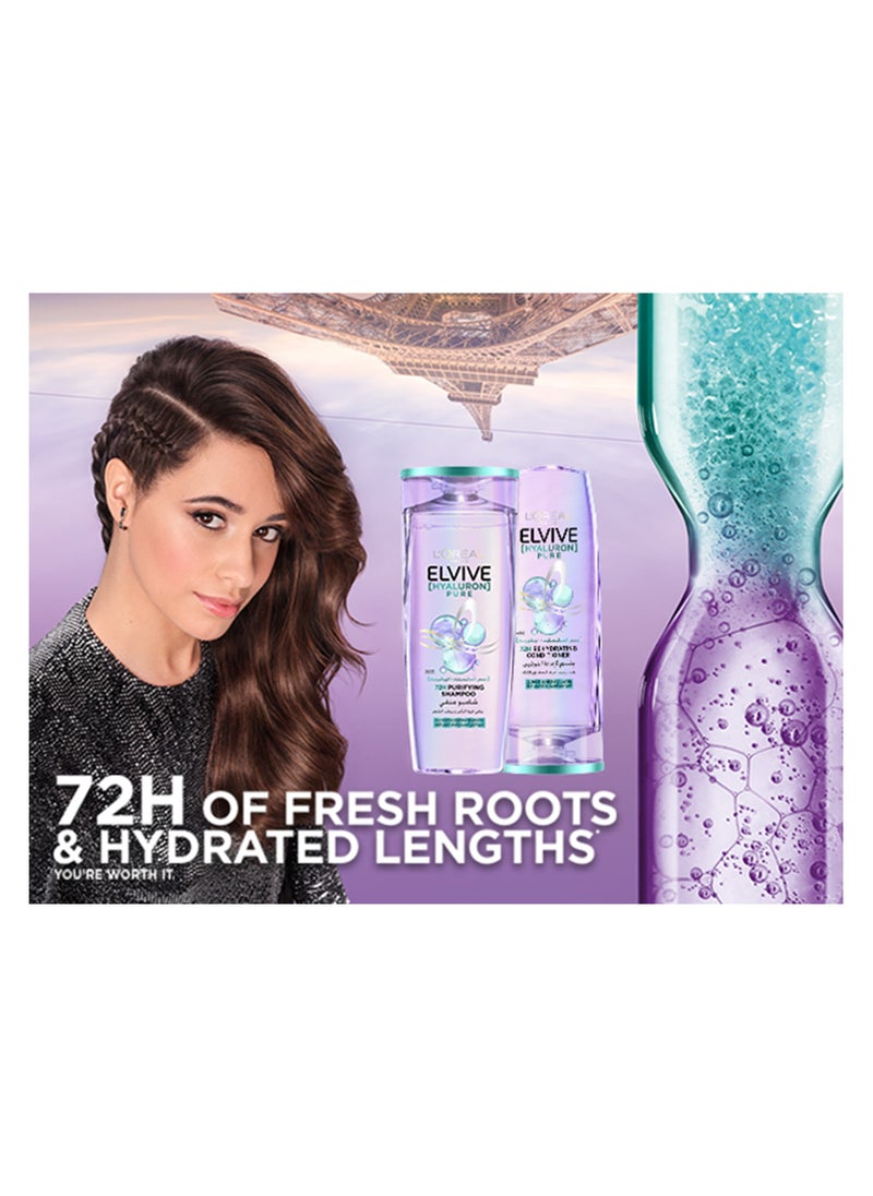 L'OREAL PARIS - Elvive Hyaluron Pure Purifying Shampoo for Oily Hair 400ML - Image 1